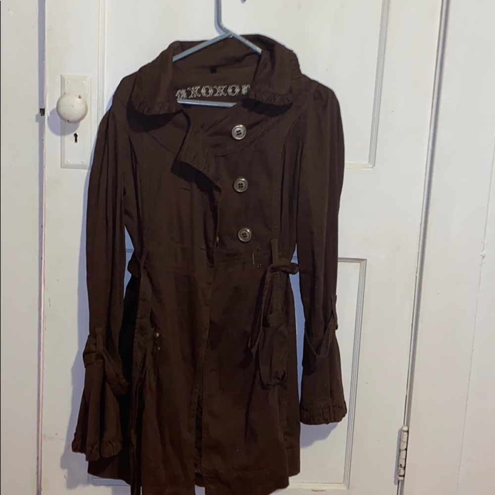 brown xoxo trench coat